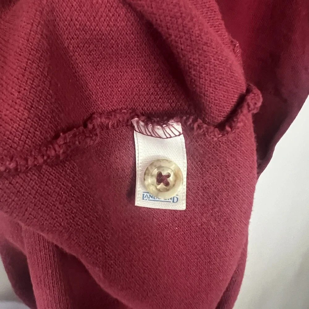Vtg Lands' End Top Men‎ Size Large Red Cotton Collared Short Sleeve Polo Shirt - Picture 7 of 9